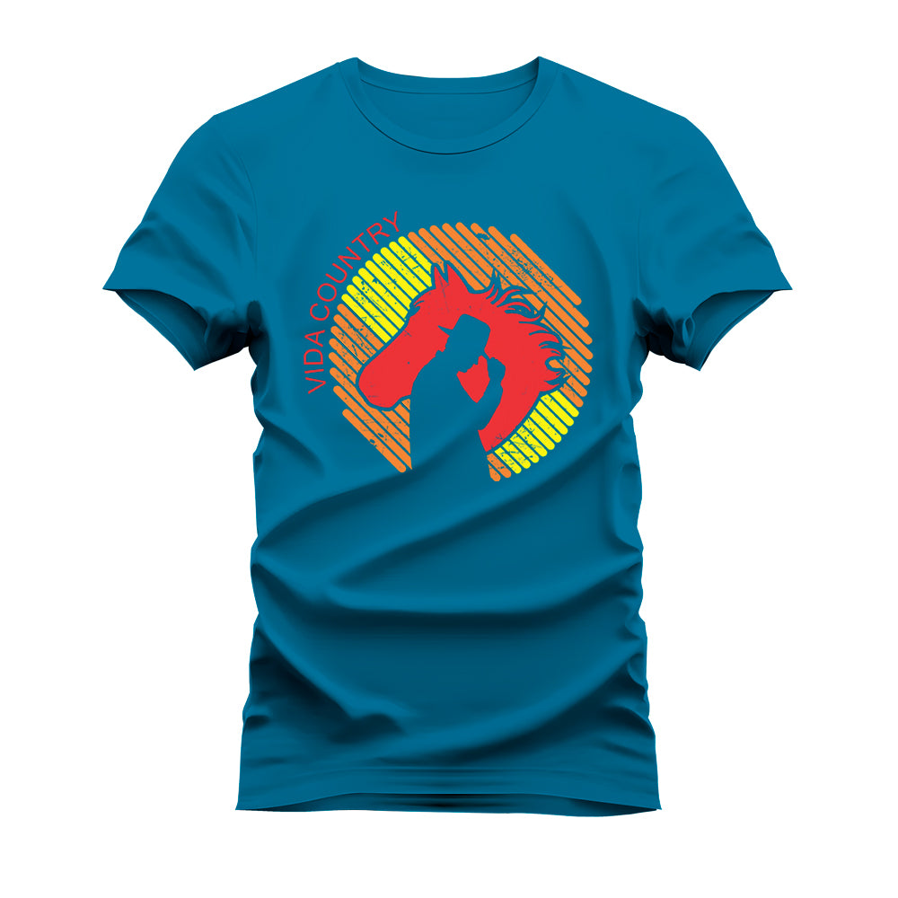 CAMISETA PLUS SIZE VIDA COUNTRY COLORS