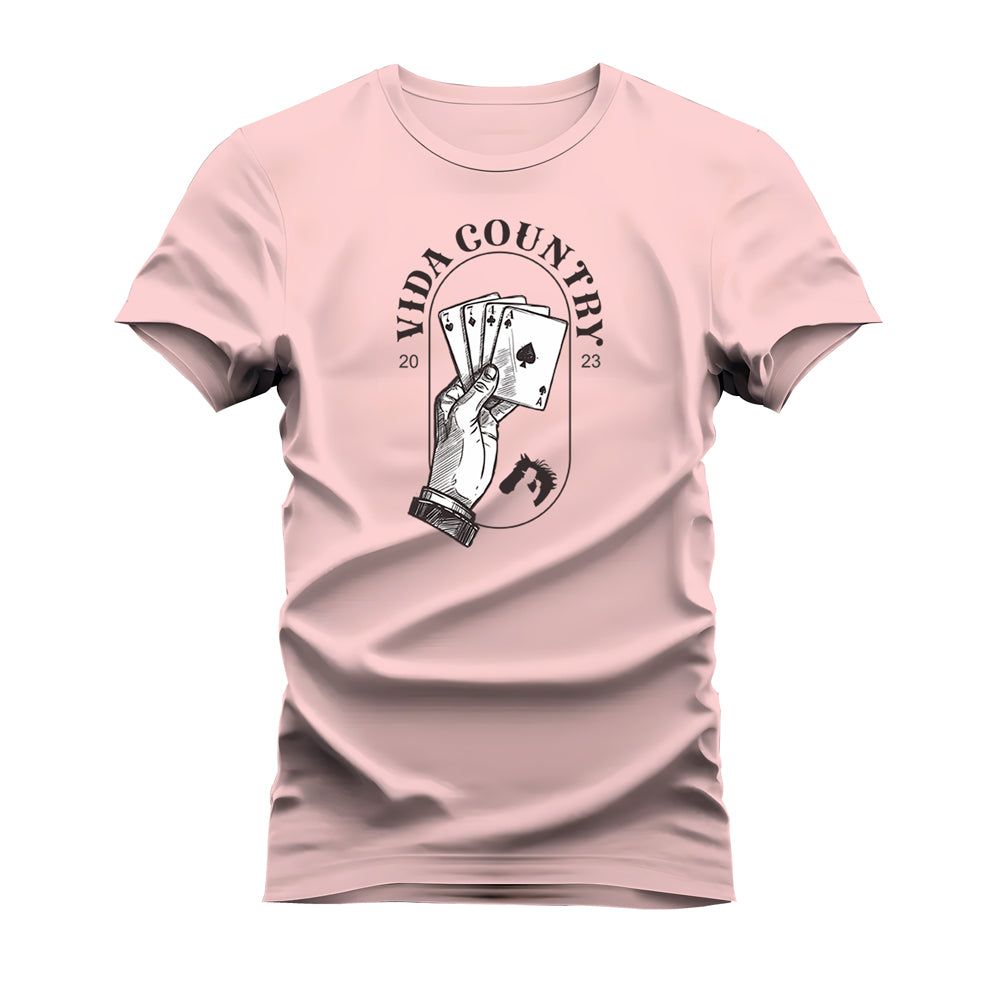 CAMISETA PLUS SIZE VIDA COUNTRY JOGO DE CARTAS