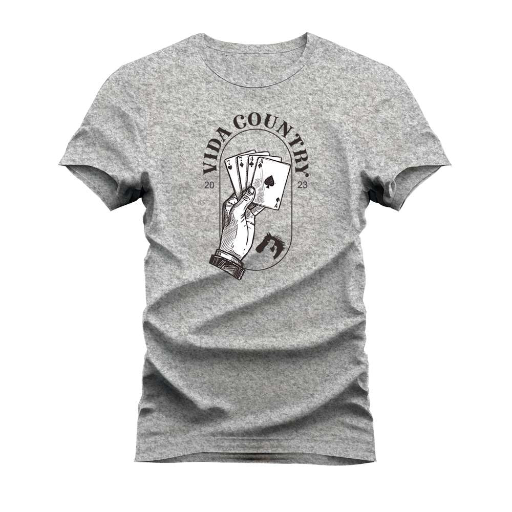 CAMISETA PLUS SIZE VIDA COUNTRY JOGO DE CARTAS