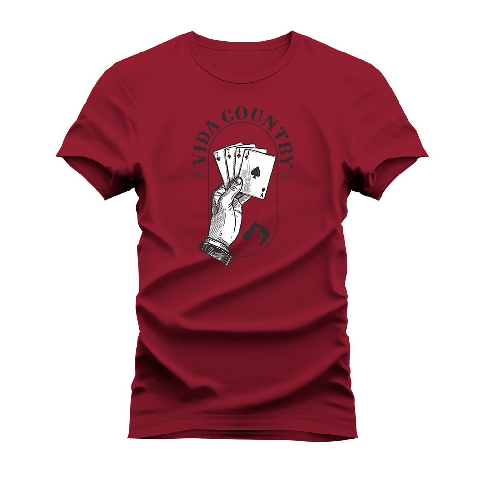 CAMISETA PLUS SIZE VIDA COUNTRY JOGO DE CARTAS
