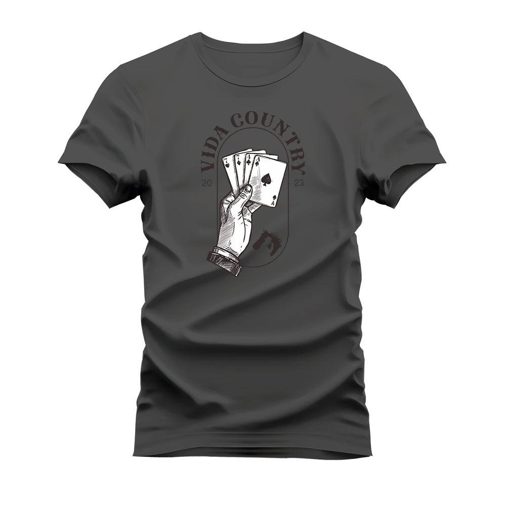 CAMISETA PLUS SIZE VIDA COUNTRY JOGO DE CARTAS