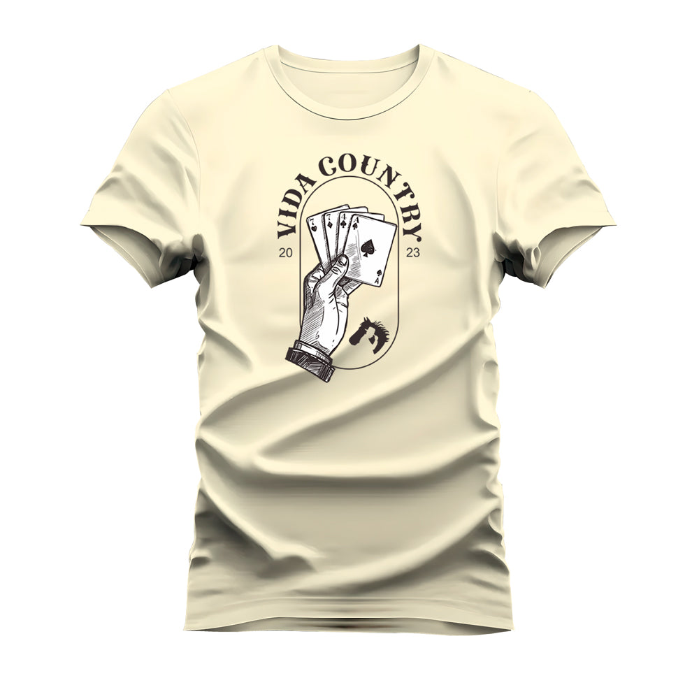 CAMISETA PLUS SIZE VIDA COUNTRY JOGO DE CARTAS