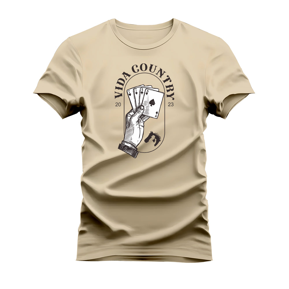 CAMISETA PLUS SIZE VIDA COUNTRY JOGO DE CARTAS