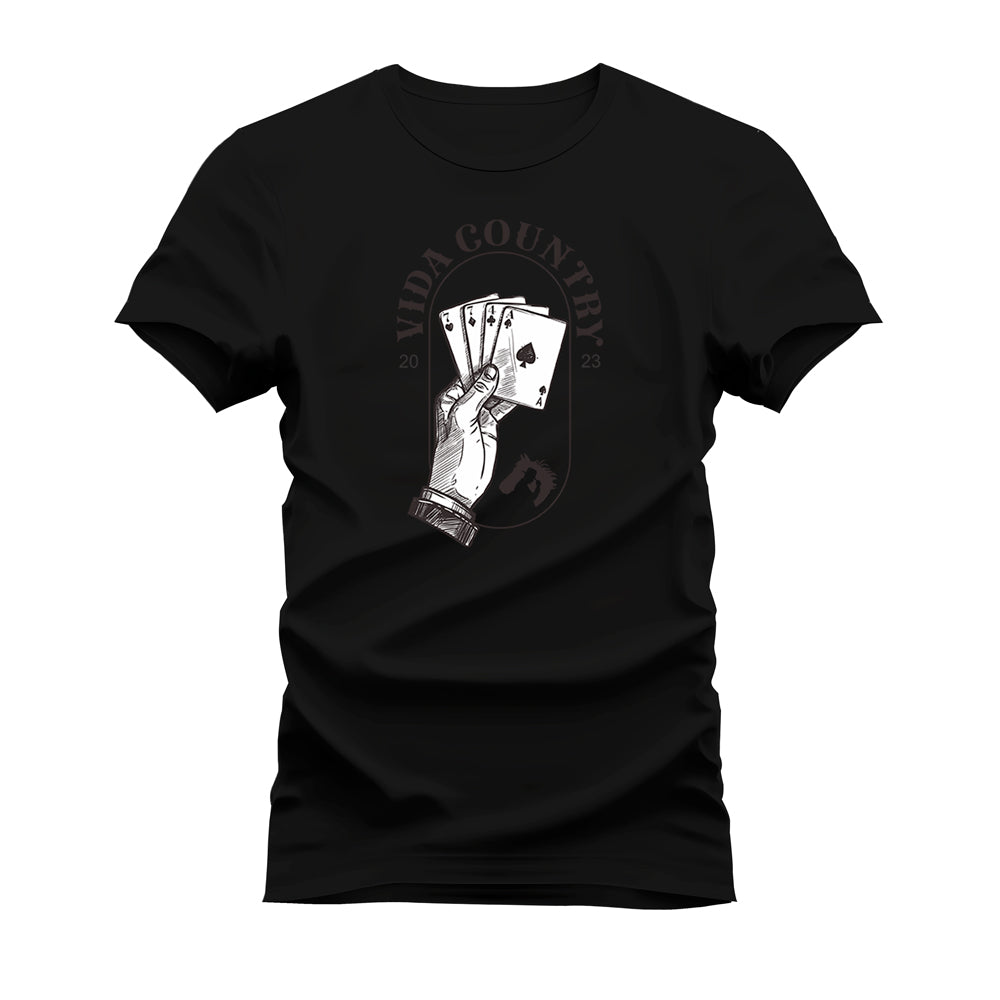 CAMISETA PLUS SIZE VIDA COUNTRY JOGO DE CARTAS