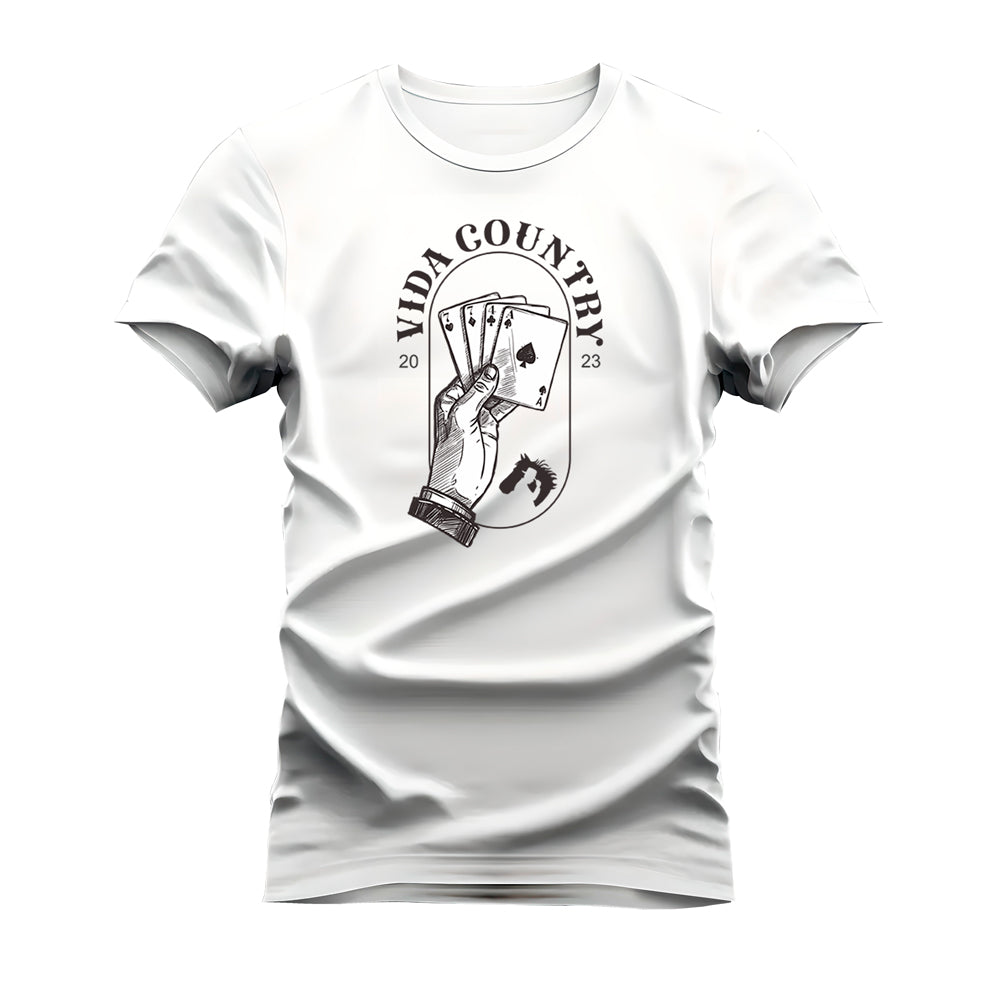 CAMISETA PLUS SIZE VIDA COUNTRY JOGO DE CARTAS