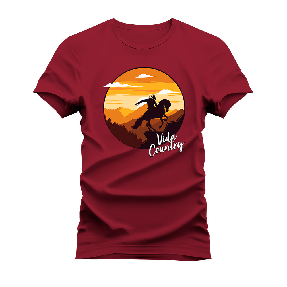 CAMISETA PLUS SIZE VIDA COUNTRY MONTANHAS