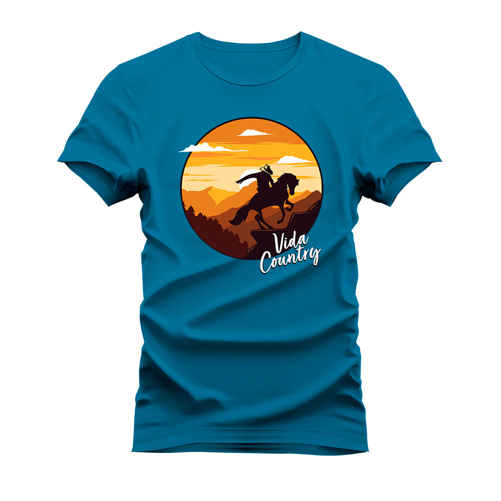 CAMISETA PLUS SIZE VIDA COUNTRY MONTANHAS