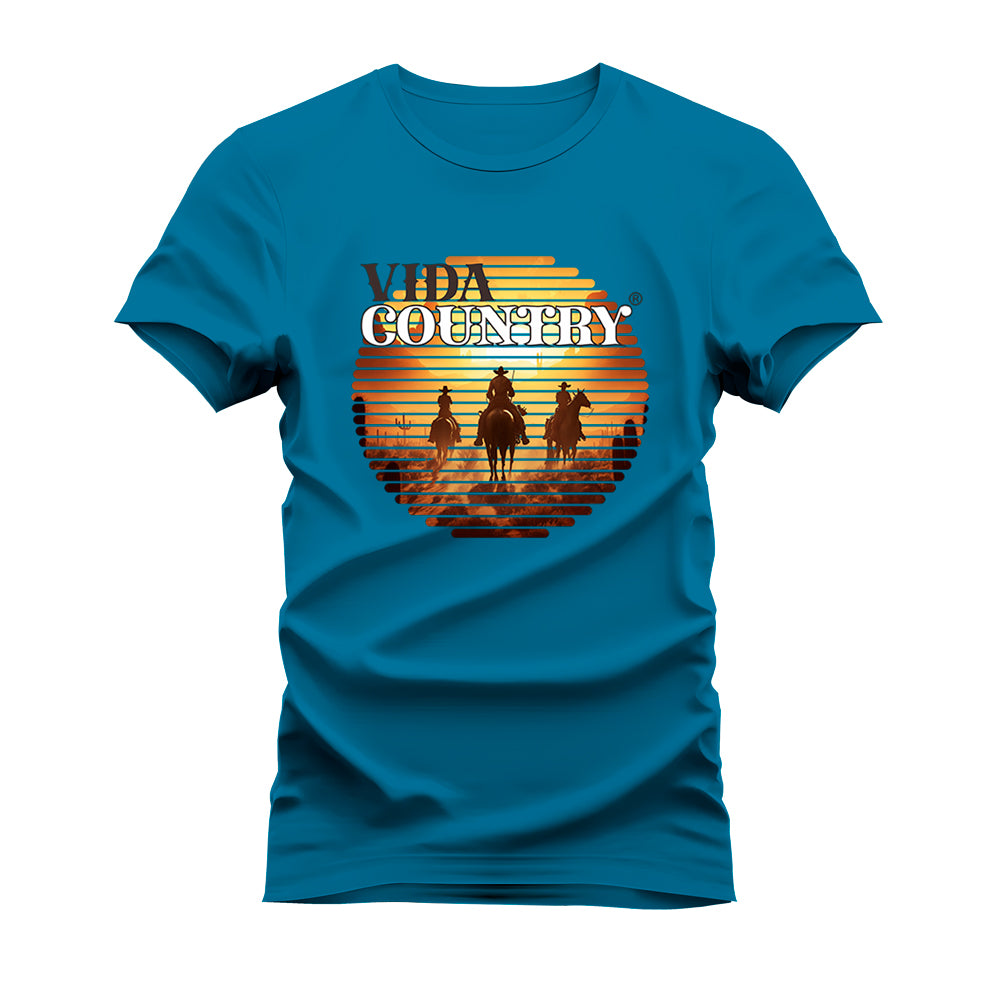 CAMISETA PLUS SIZE VIDA COUNTRY PAISAGEM