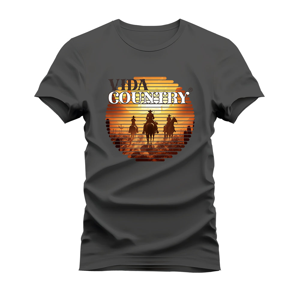 CAMISETA PLUS SIZE VIDA COUNTRY PAISAGEM