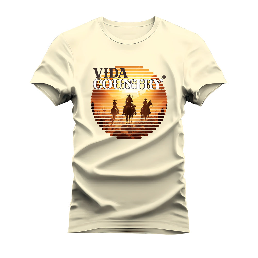 CAMISETA PLUS SIZE VIDA COUNTRY PAISAGEM