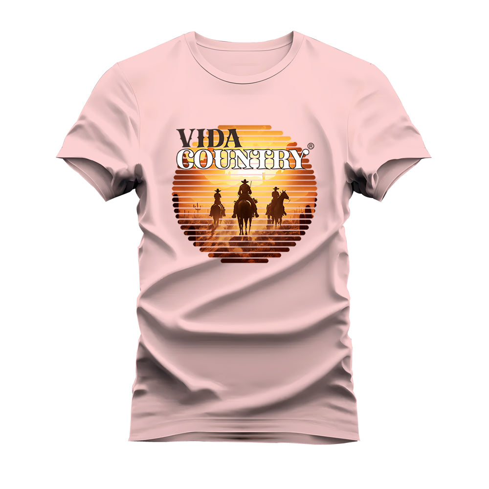 CAMISETA PLUS SIZE VIDA COUNTRY PAISAGEM