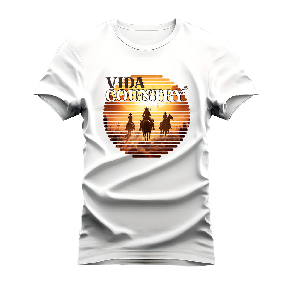 CAMISETA PLUS SIZE VIDA COUNTRY PAISAGEM