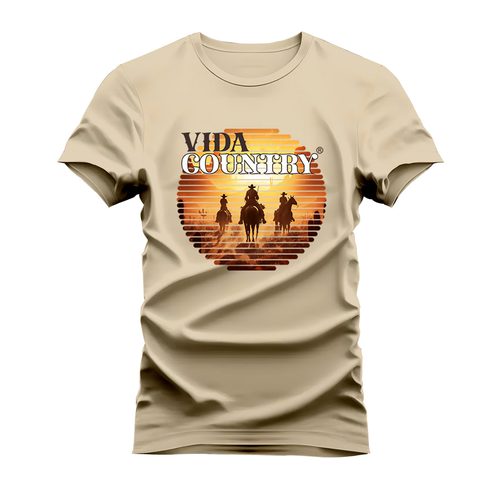 CAMISETA PLUS SIZE VIDA COUNTRY PAISAGEM