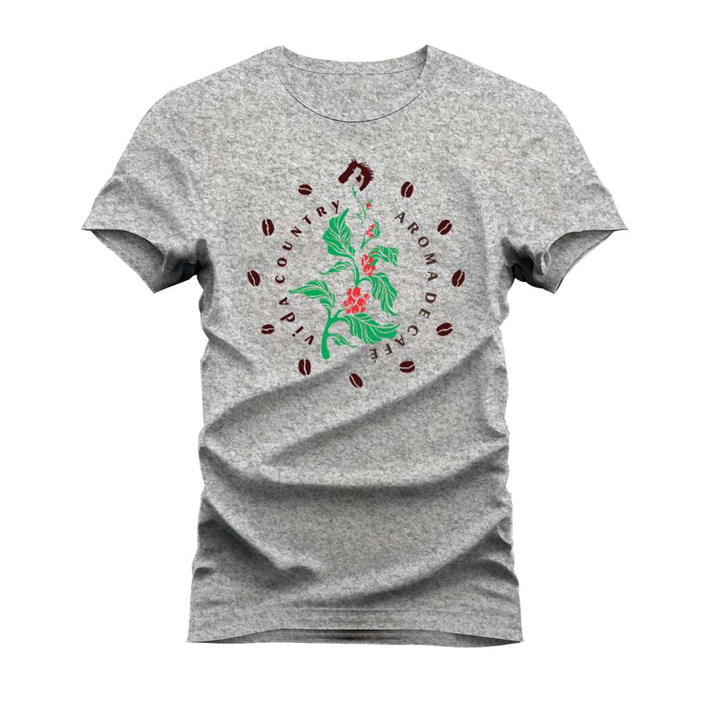 CAMISETA PLUS SIZE VIDA COUNTRY AROMA DE CAFÉ