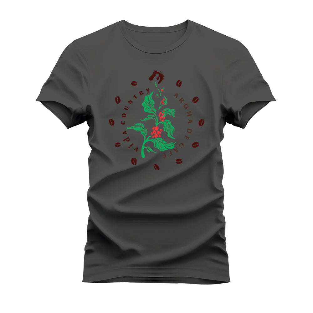 CAMISETA PLUS SIZE VIDA COUNTRY AROMA DE CAFÉ