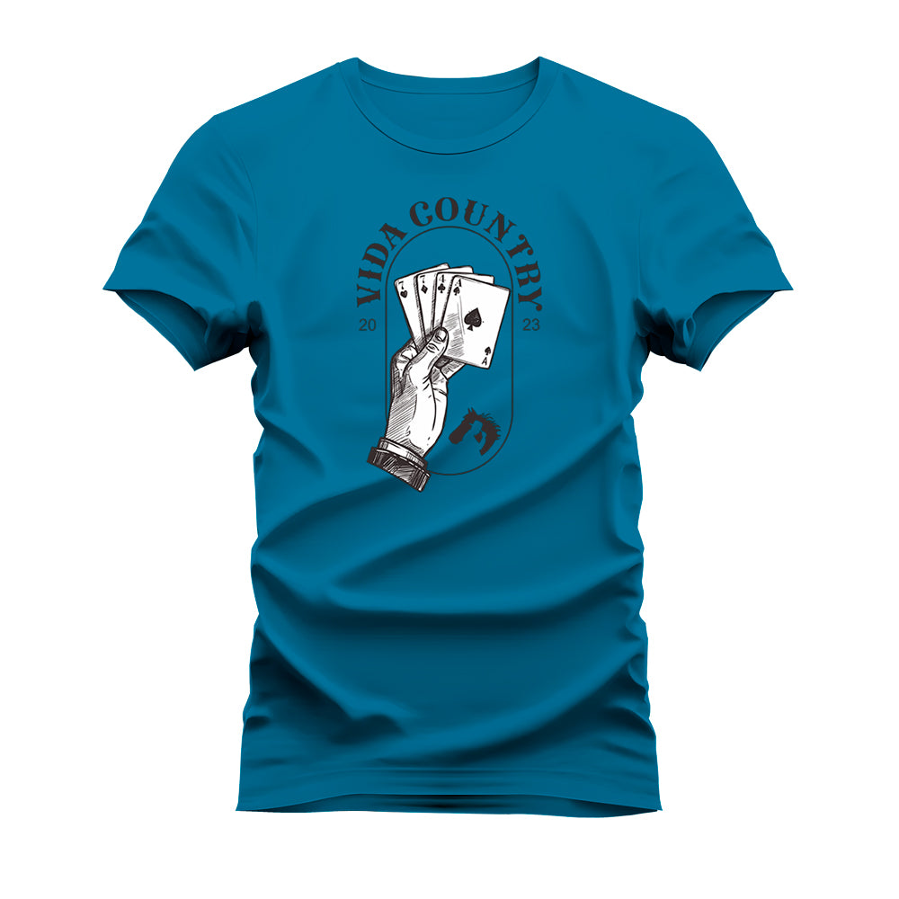 CAMISETA PLUS SIZE VIDA COUNTRY JOGO DE CARTAS