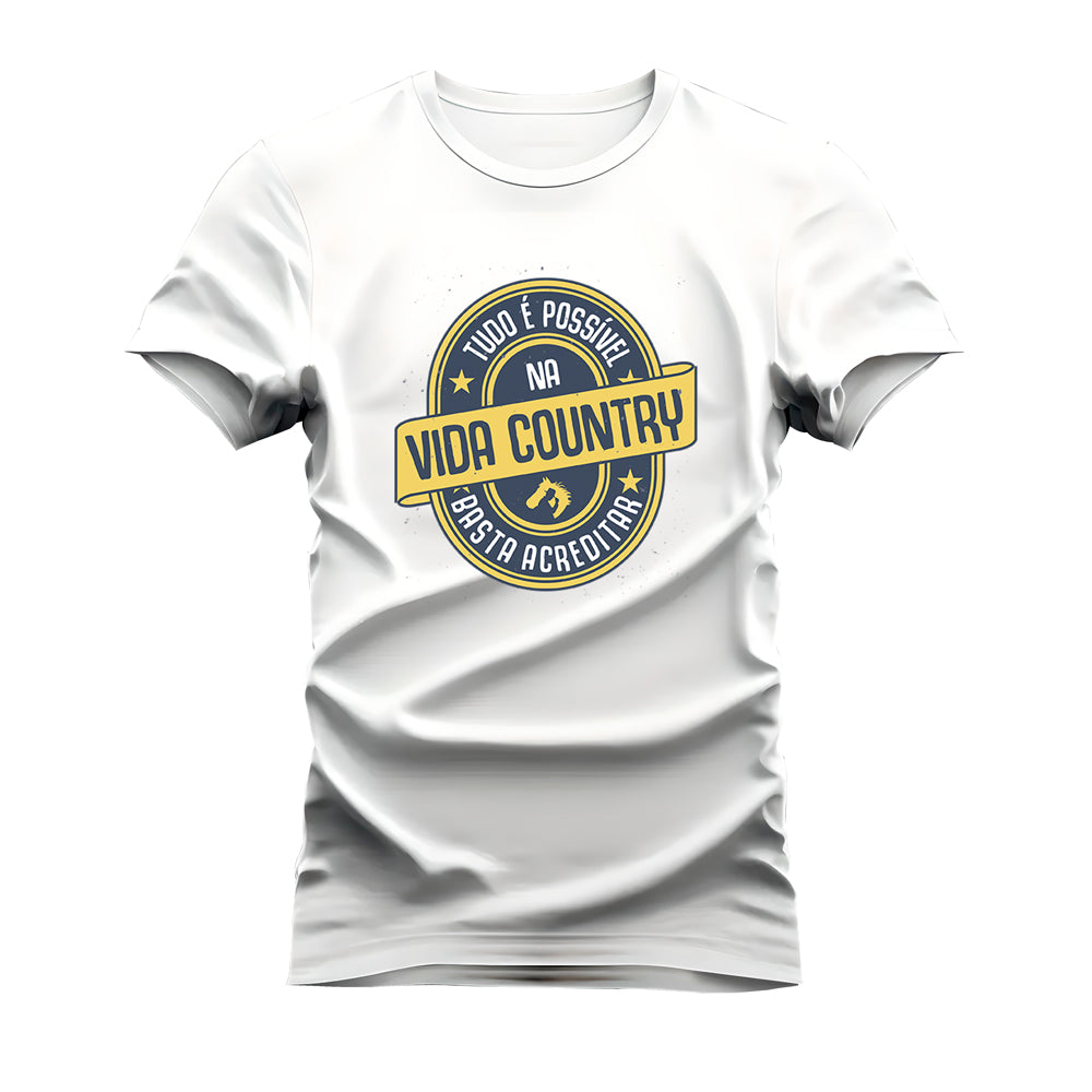 CAMISETA PLUS SIZE VIDA COUNTRY TUDO É POSSIVEL