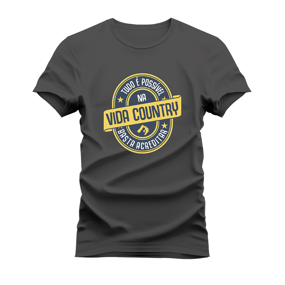 CAMISETA PLUS SIZE VIDA COUNTRY TUDO É POSSIVEL