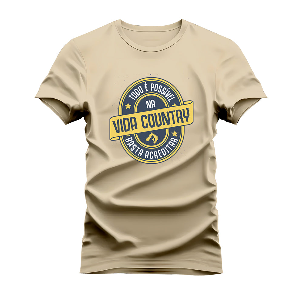 CAMISETA PLUS SIZE VIDA COUNTRY TUDO É POSSIVEL