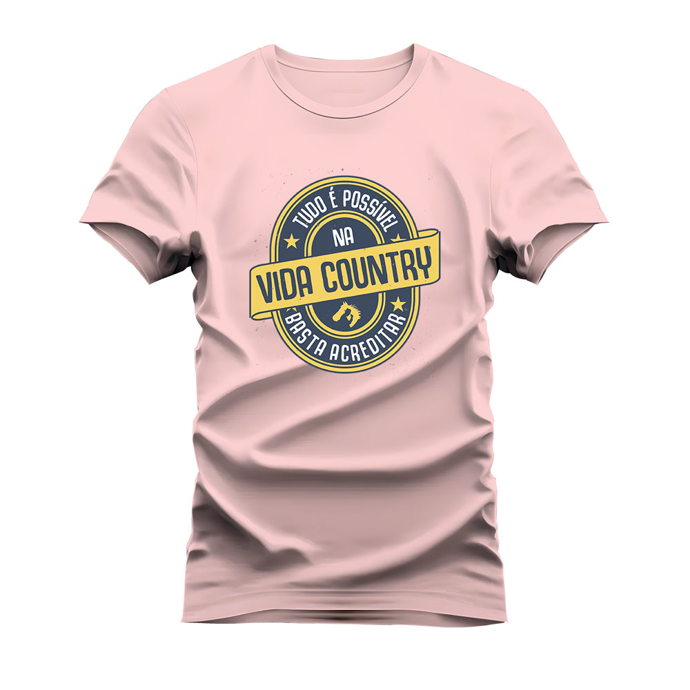 CAMISETA PLUS SIZE VIDA COUNTRY TUDO É POSSIVEL