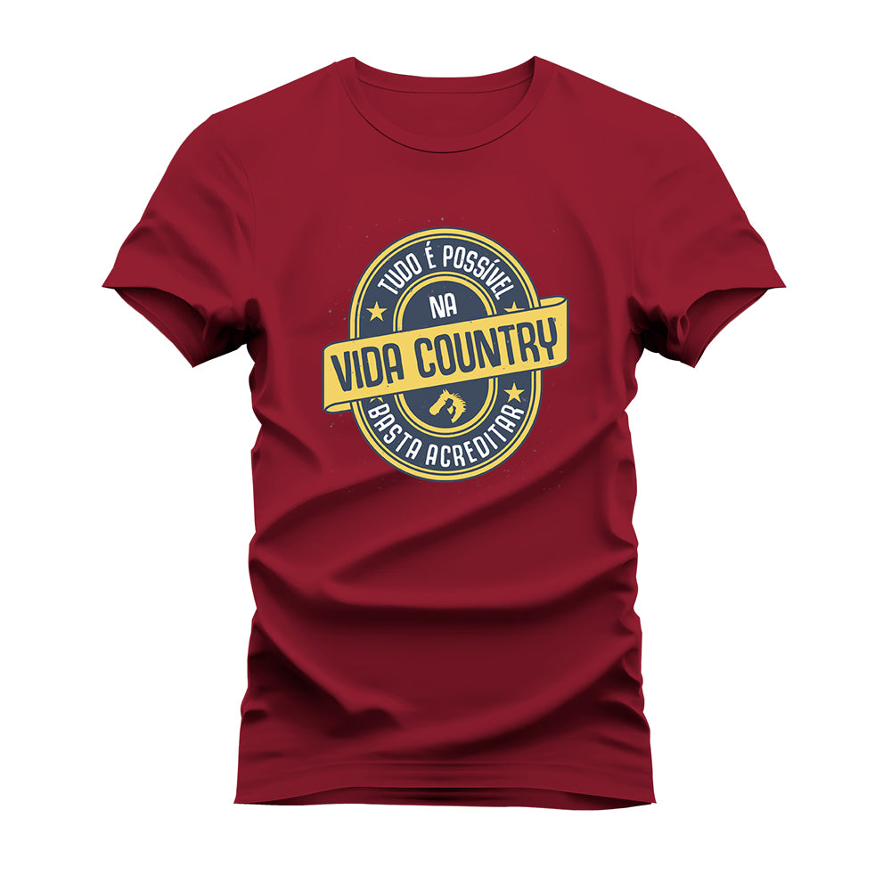 CAMISETA PLUS SIZE VIDA COUNTRY TUDO É POSSIVEL